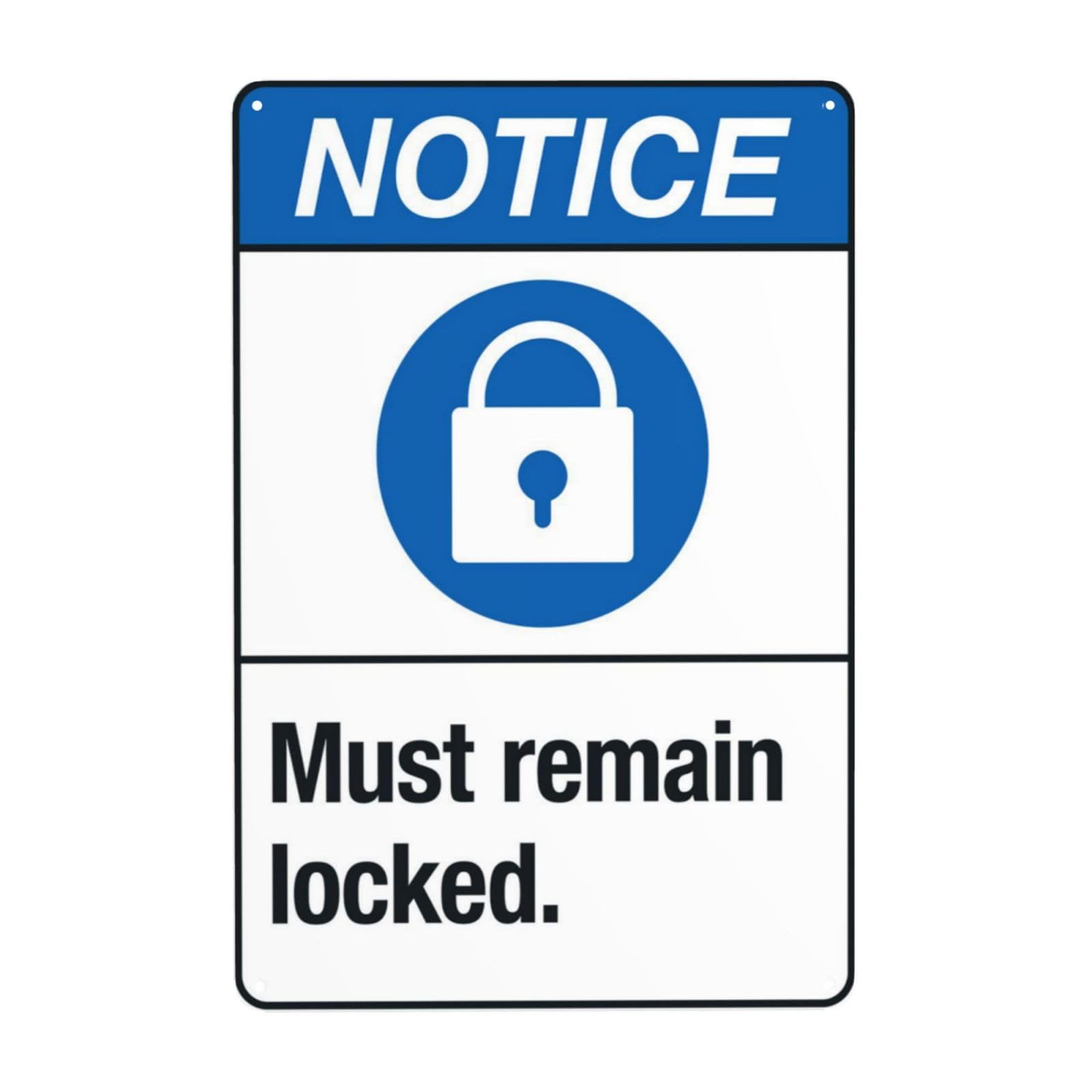 Facility Management Vintage Notice Sign, Public Shared Facilities Must Be Kept Locked All The Time Wall Plaque 8x12 Inch