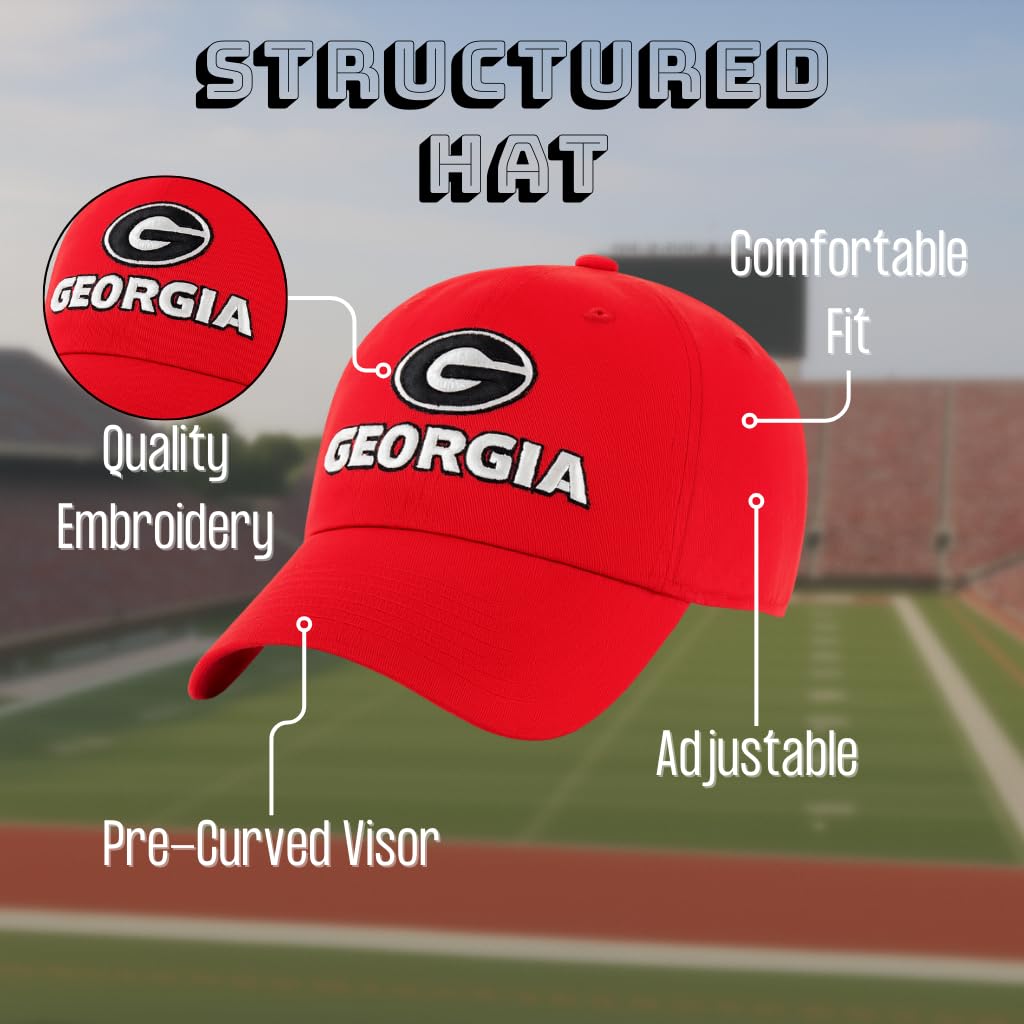 Cappello con licenza ufficiale University Georgia Classic MVP solido regolabile Bulldogs Team Logo Berretto ricamato