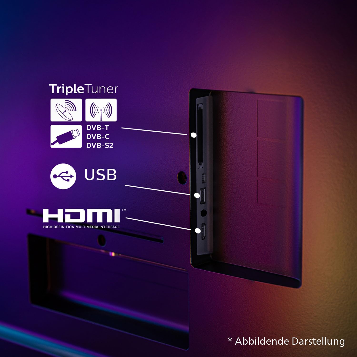 Philips Ambilight 43PUS8500 4K LED Smart TV - 43 Zoll Display mit Pixel Precise Ultra HD, Titan OS, Dolby Vision und Dolby Atmos Sound