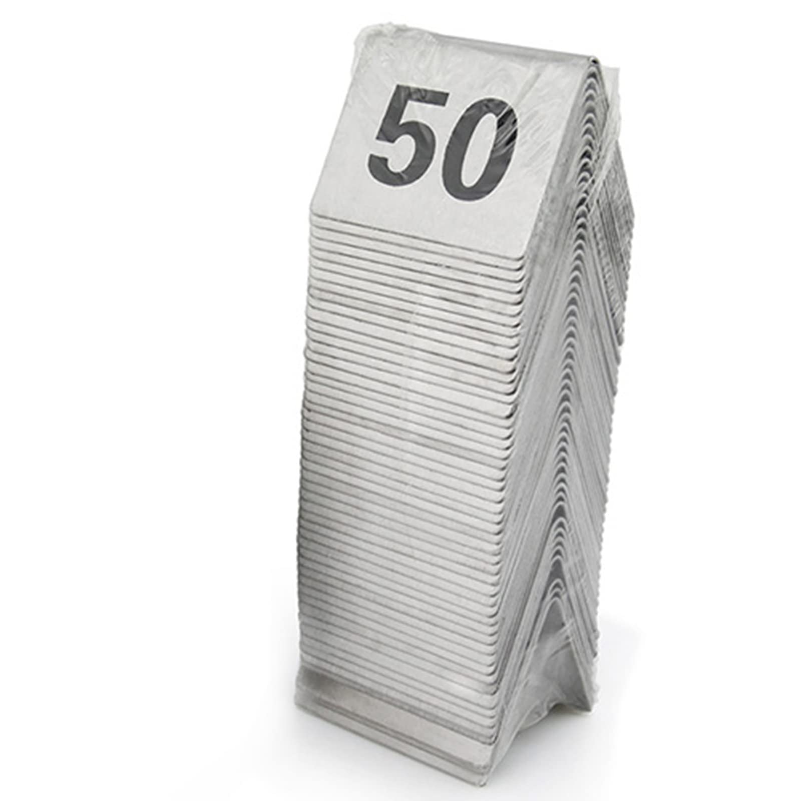 V3VOGUE Números De Mesa De Carpa De Acero Inoxidable Estilo, Números De Doble Cara para Un Fácil Reconocimiento, 1 A 50/100 Signo De Número De Mesa para Boda/Restaurante/Cafés