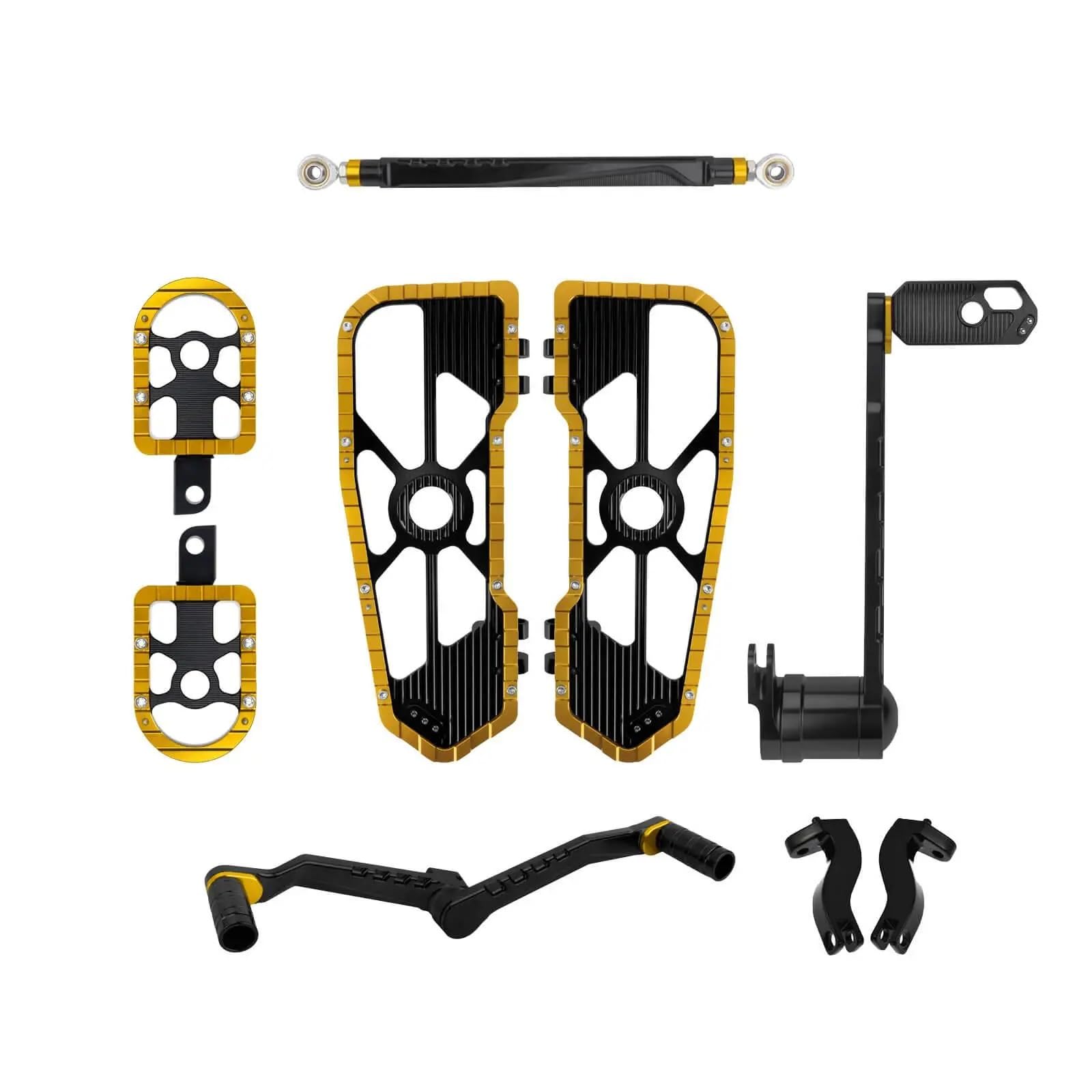 Motorcycle handlebar risers Podnóżek motocyklowy dźwignia zmiany biegów ramię hamulca zestawy pasuje do Harley Touring Road przemieszczanie się po ulicy 08-25(Yellow Set 14-Up)