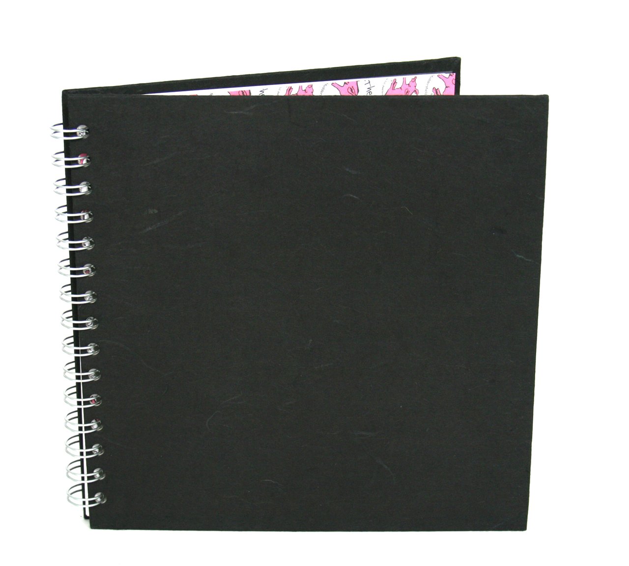 Pink Pig 11x11 Square Posh Silk Pig White Paper Sketchbook - Black