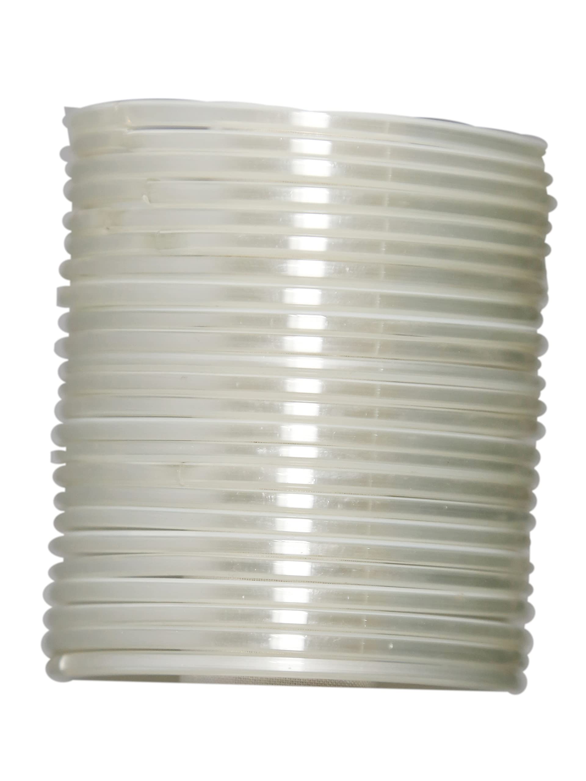 ROYAL Plain China Glass White Bangles Set Of 24