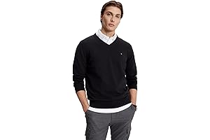 Tommy Hilfiger: Sweater de Algodón con Cuello en V para Hombre (Colección 2024)