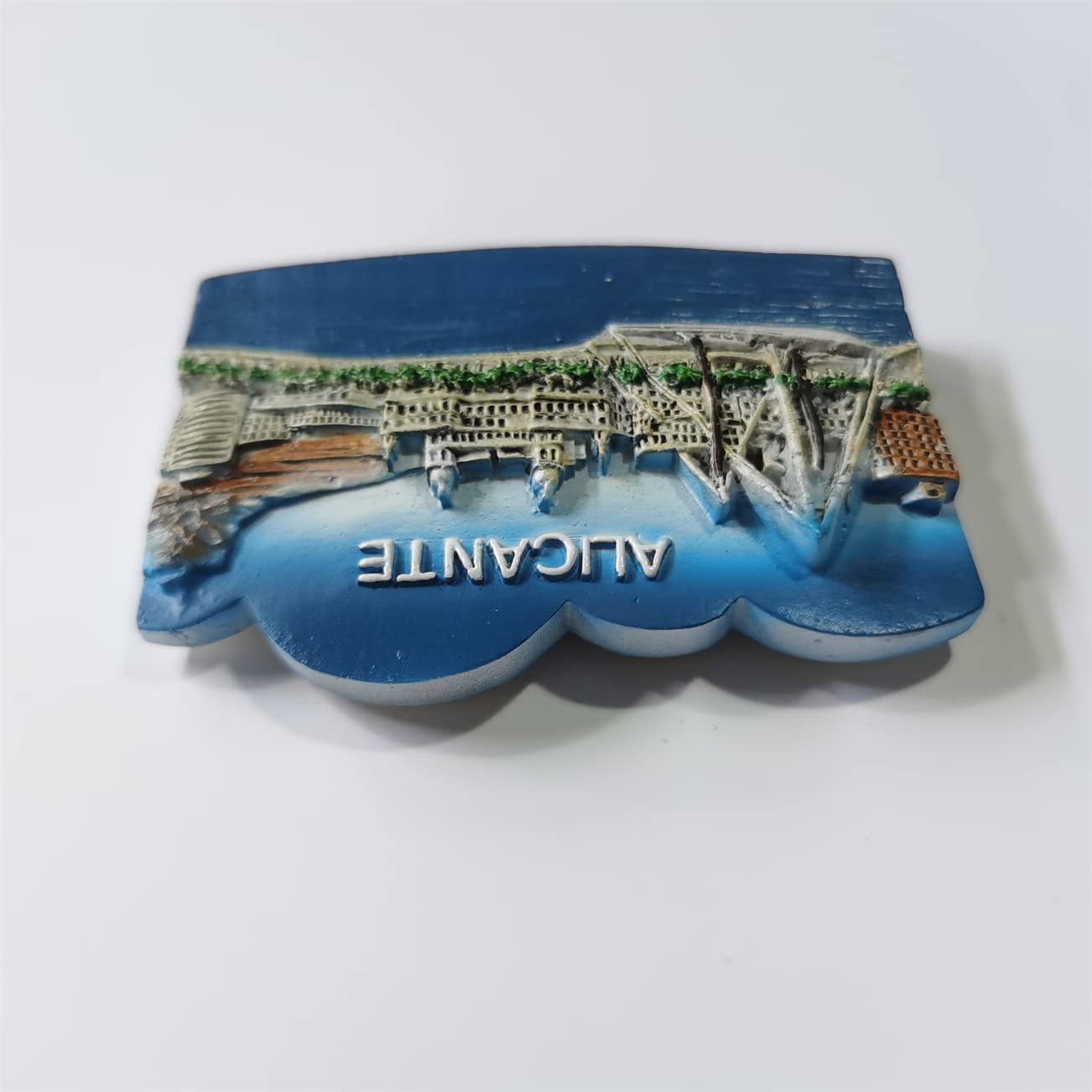 Alicante - Magnete per frigorifero in Spagna, souvenir da viaggio, decorazione per frigorifero 3D, adesivo magnetico dipinto a mano, collezione artigianale
