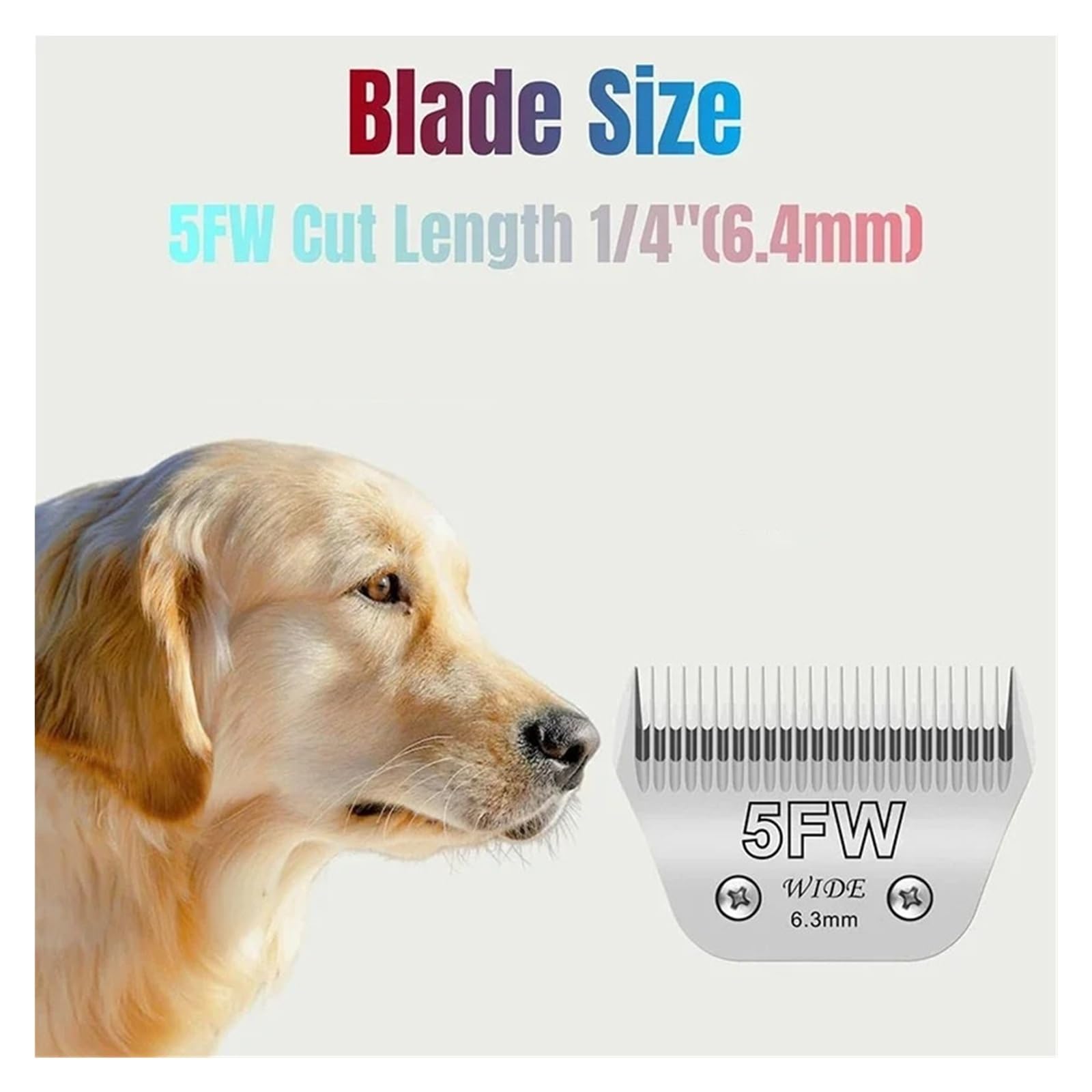 Lama Di Ricambio Staccabile For Animali Domestici, Cani E Cavalli, 5FW, Compatibile Con Andis, Compatibile Con OSTER, A5, Compatibile Con Wahl, Tosatrici Km10(5FW wide)