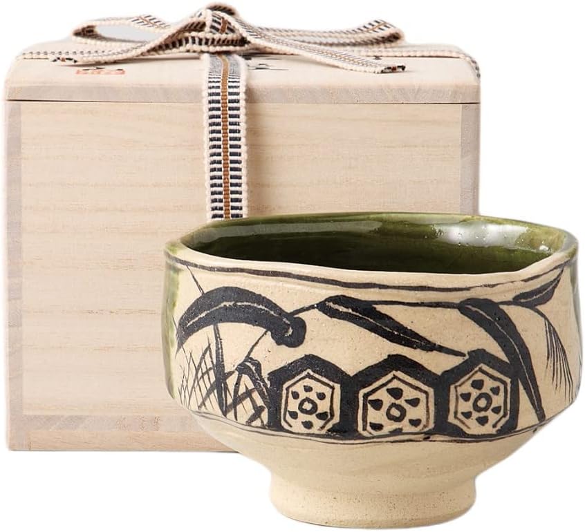 ☆ 古織部 菊絵鉢 どっしり構えた味わい深い一品☆y184 織部 茶碗