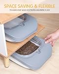 13 Lbs Dog Food Storage Container, Collapsible Dog Food Container with Airtight Lid, Cat Food Storage container Dry Food for Pet, Rice, Cereal, Silicone Pet Bowl and Scoop