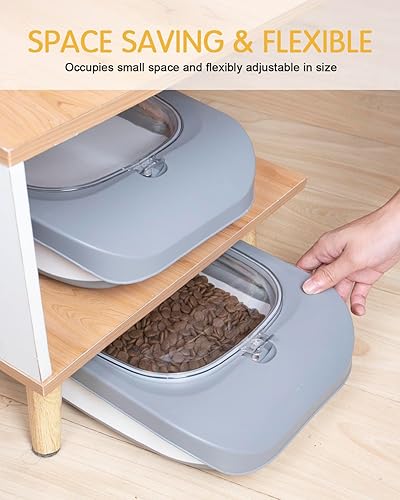 Miniatura 4 de Contenedor de comida para perros de 13 libras, contenedor plegable de almacenamiento de alimentos para perros con tapa hermética, contenedor