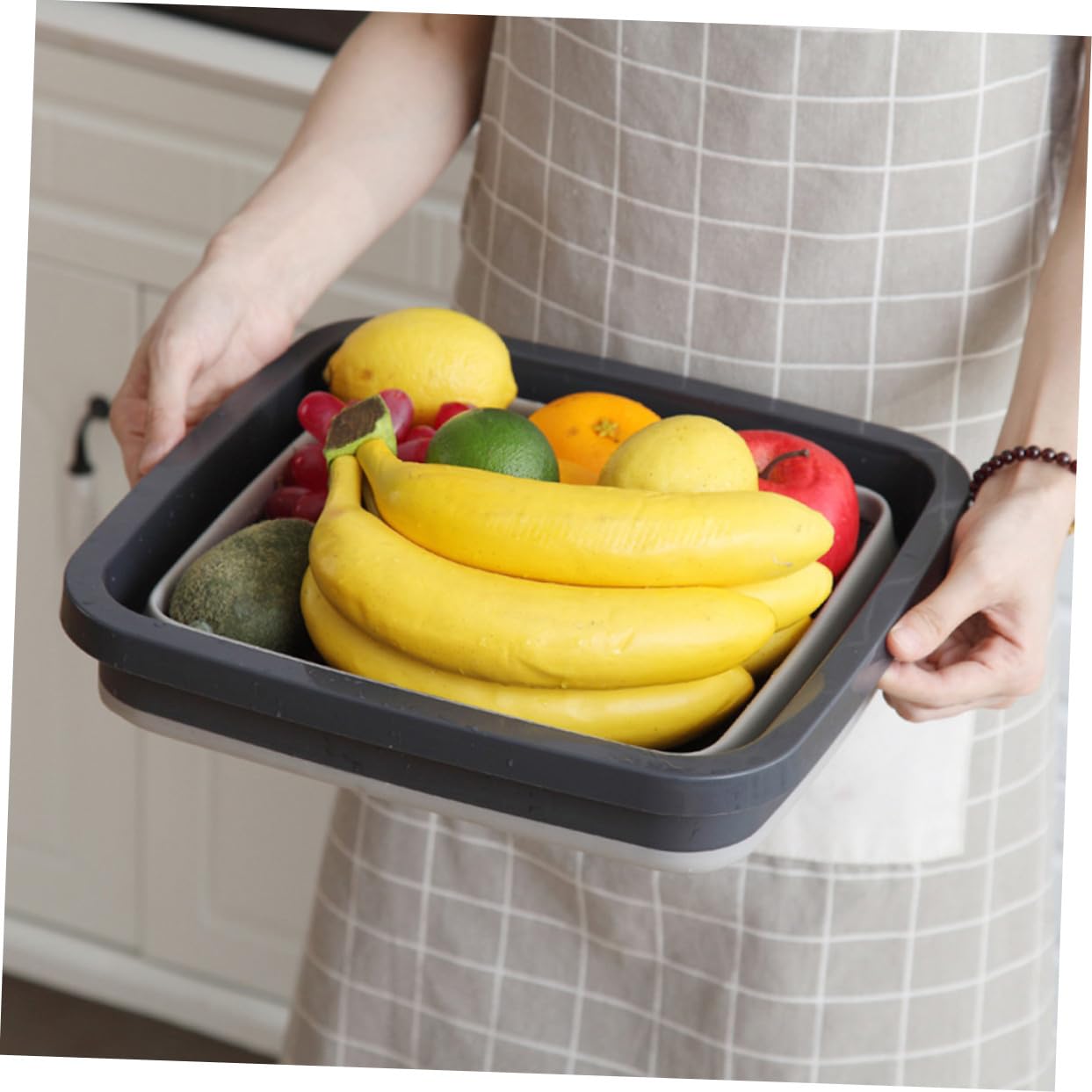 Homoyoyo Lavabo Pieghevole Bacinella in Plastica Design Antiscivolo e Stabili, per Uso Domestico e Viaggi, Salvaspazio e Portatile, Adatto a Lavare Mani, Frutta e Piatti