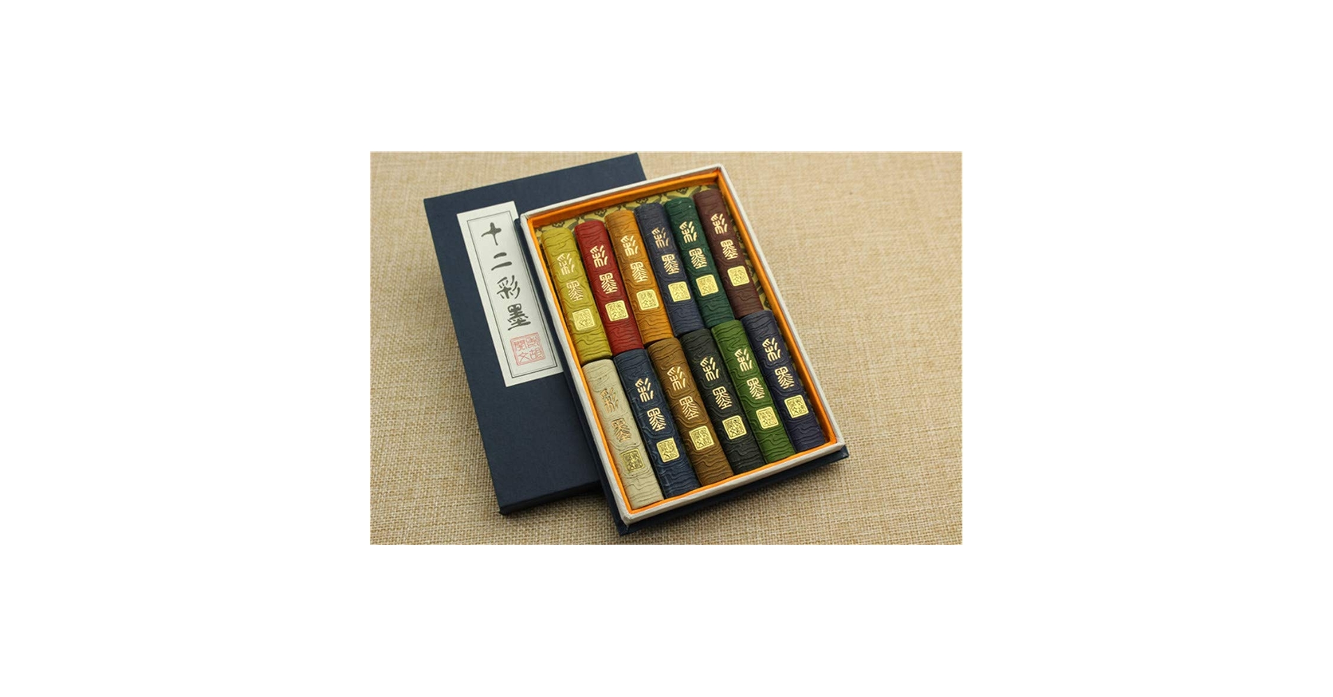 Amazon | 固形墨 彩墨 絵墨 セット インゴット風景、花と鳥