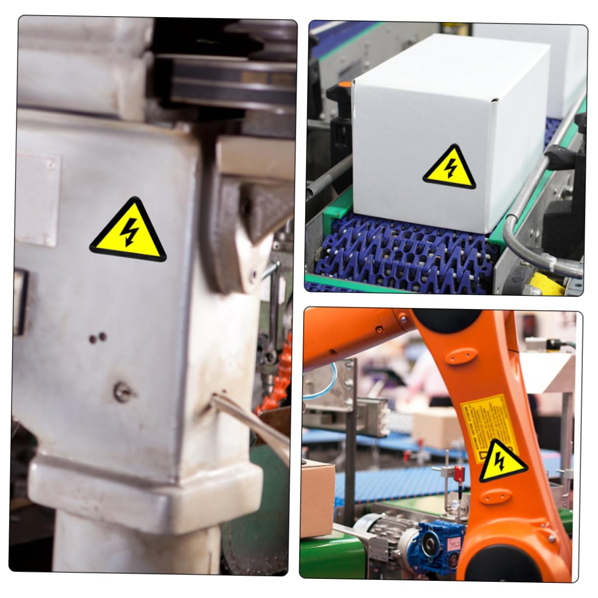 Amosfun 15pièces Panneau Électrique Autocollant Avertissement De Décharges Électriques Pour Équipement Lot De Étiquettes Indicateur De Sécurité Sans Texte