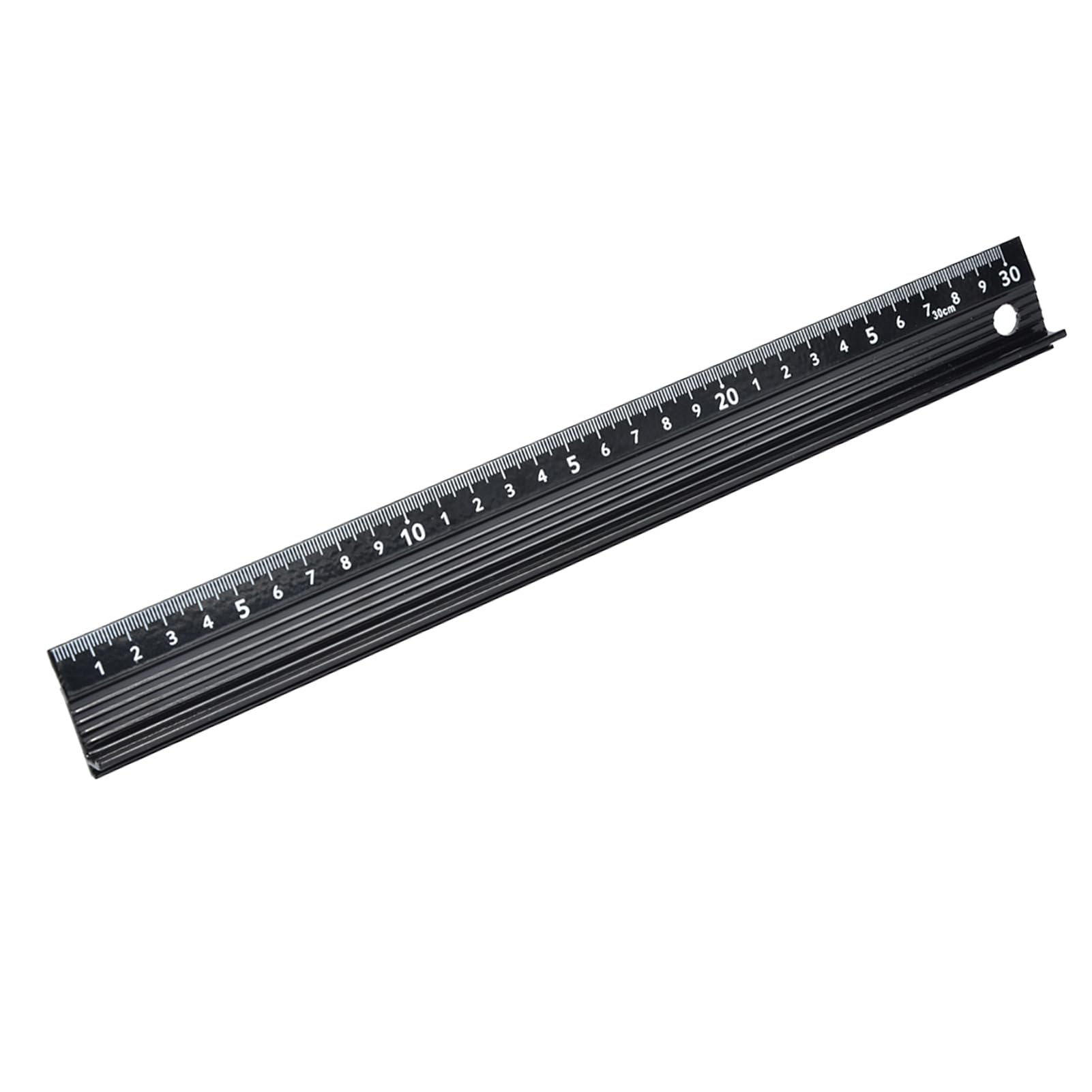 SIXRUN Aluminium-Lineal L-Typ, Schneidelineal 20cm 30cm 45cm mit Gummierter Unterseite, Rutschfest und mit Schutzplatte, für Längenmessung, Gerades Schneiden, Heimgebrauch (L-Typ 30 cm)
