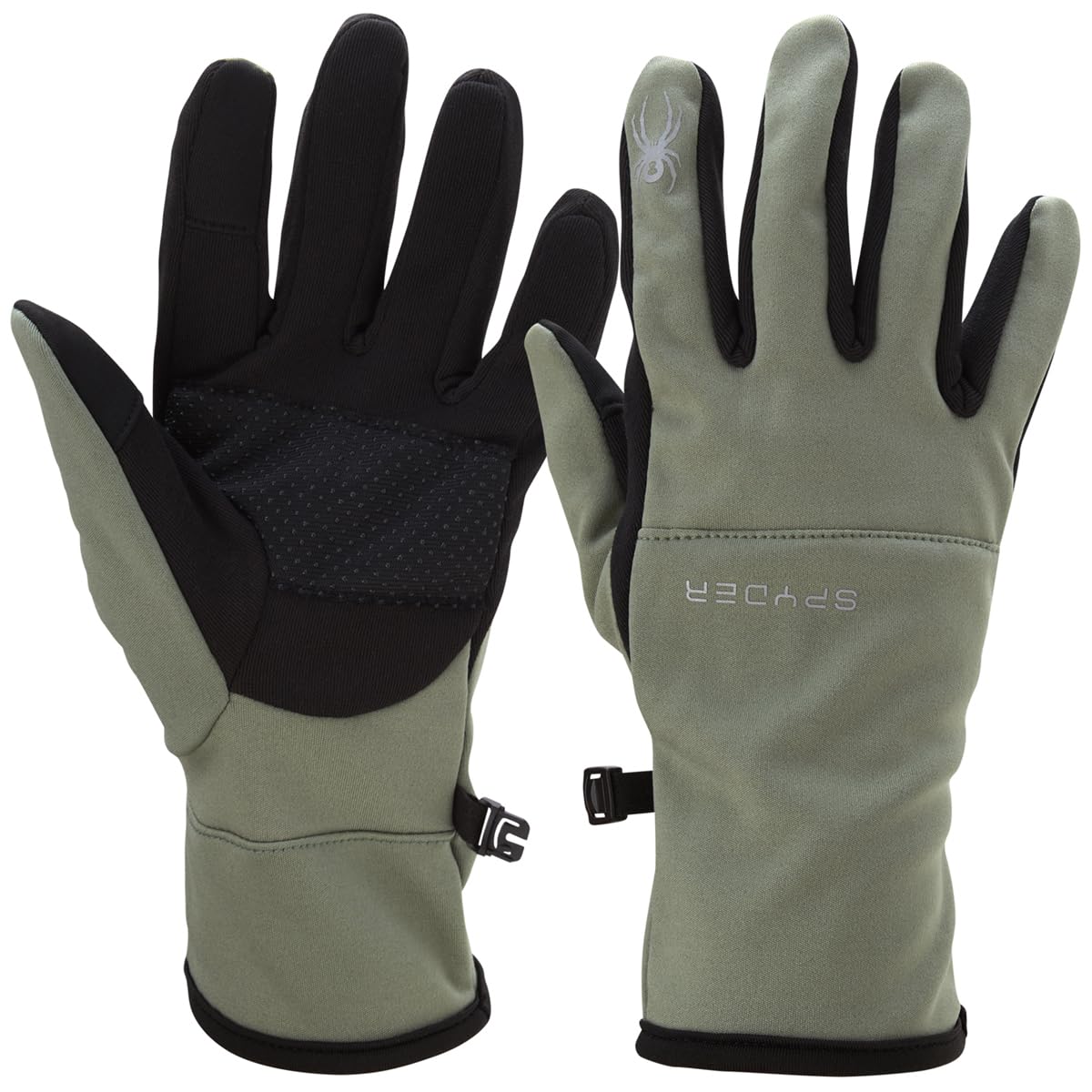 Spyder Women's Winter Gloves - Water Repellent Warm Softshell Ski Gloves with Gripper Palms and Secure Snap Buckle (S-XL)