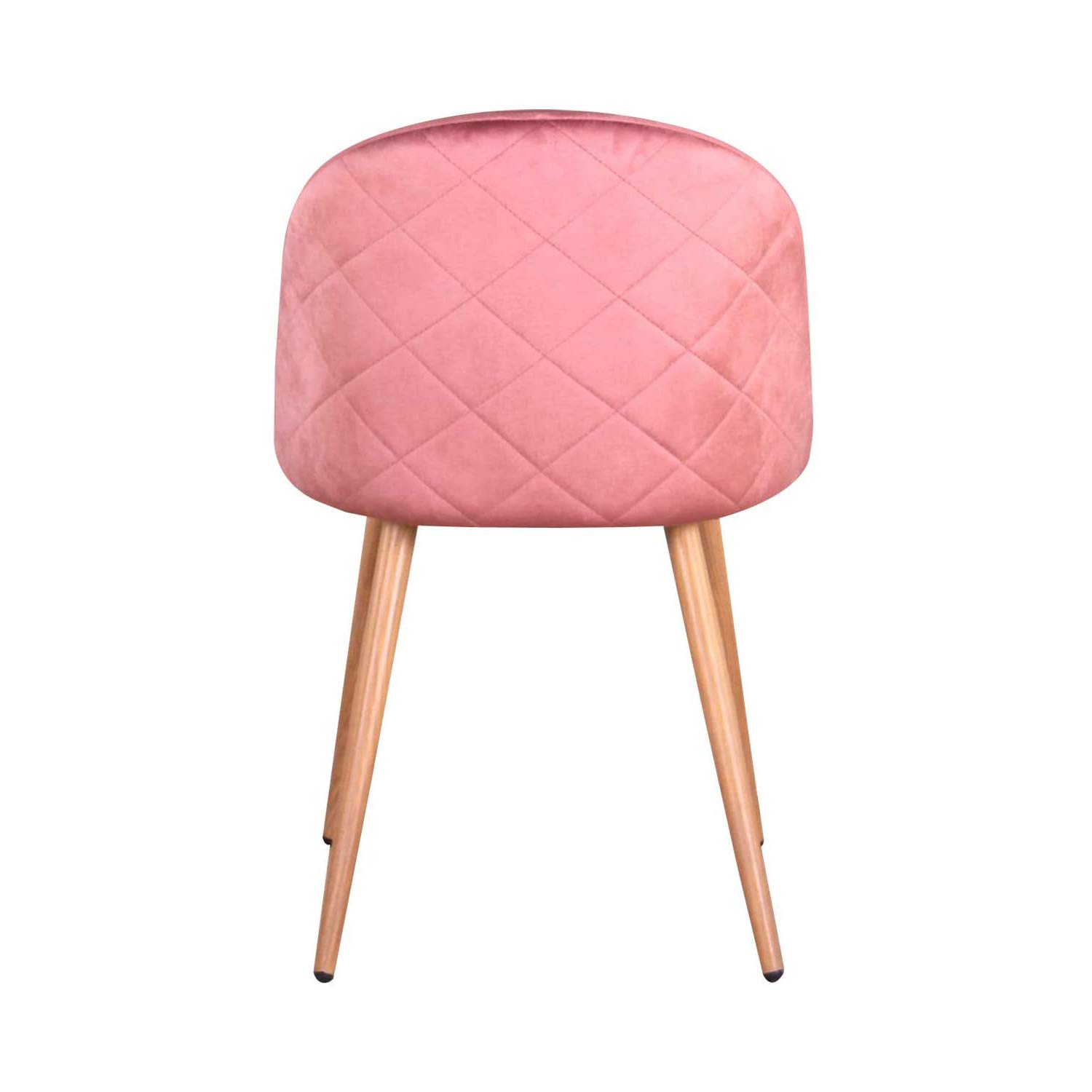 Set di 4 Sedie Imbottite per Sala da Pranzo, con Schienale in Morbido Velluto e Gambe Regolabili in Metallo, Colore: Rosa