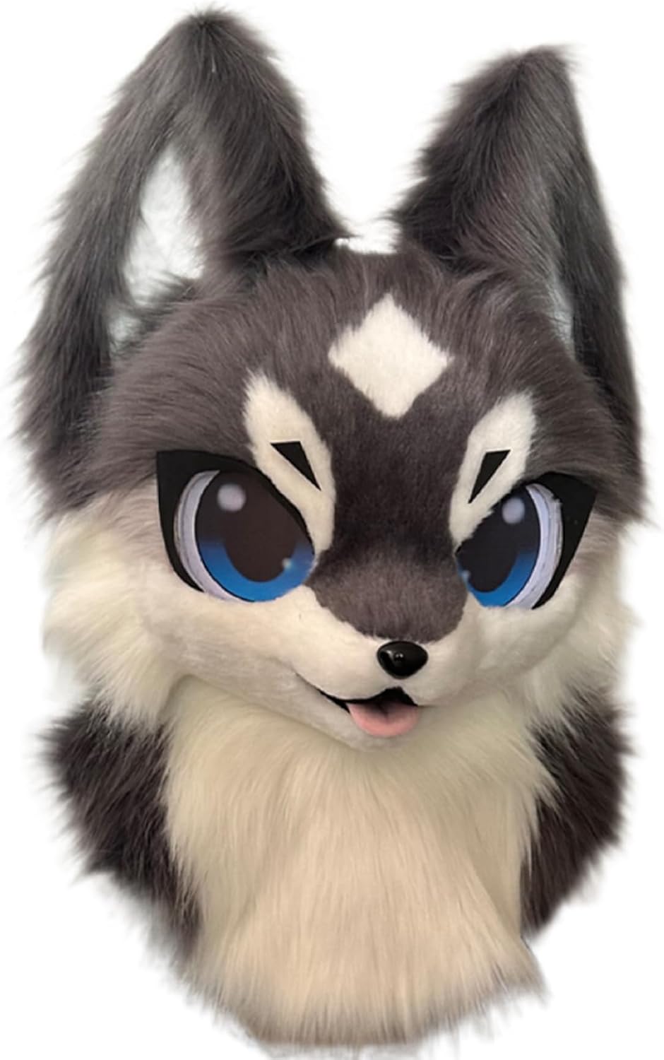 Partial Wolf Fursuit Set, Furry Head mask Paws Tail Feet costume outfit, Cosplay Costume for Halloween Comic Con Themed Party