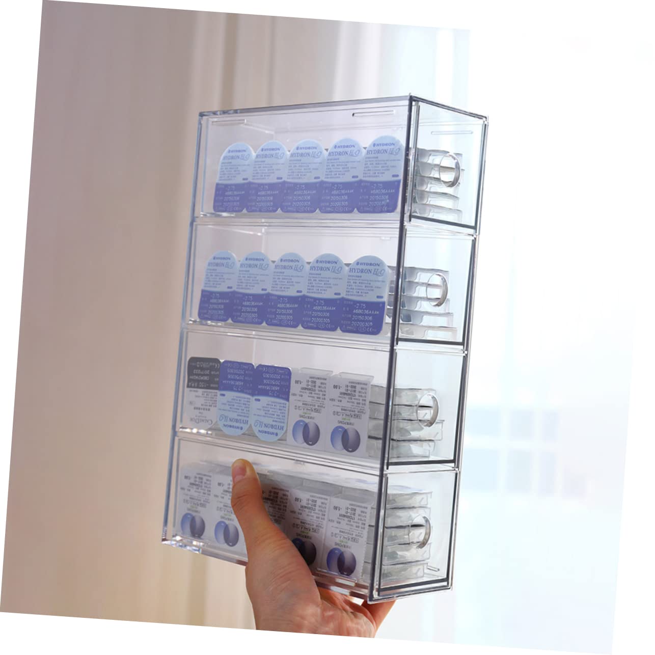 Luxshiny Portatrucchi in Acrilico Organizer Per Trucchi Impilabile Scatola Per Cosmetici Trasparente Contenitore Portaoggetti Per Toeletta Organizer Per Cosmetici e Bellezza