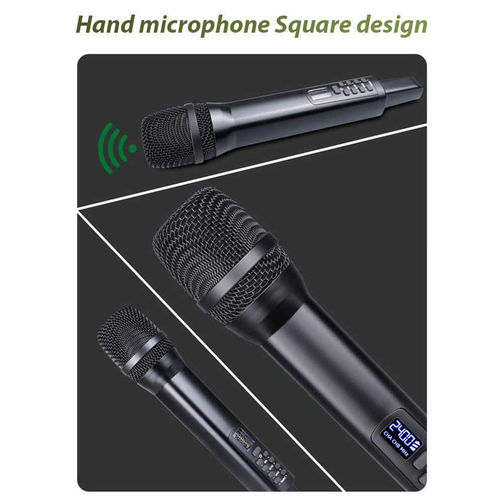 microfono per cantare microfoni senza fili microfonico wireless con microfono portatile Microfoni dinamici professionali per home cinema Karaoke Chiesa Discorsi Matrimoni Feste Canto