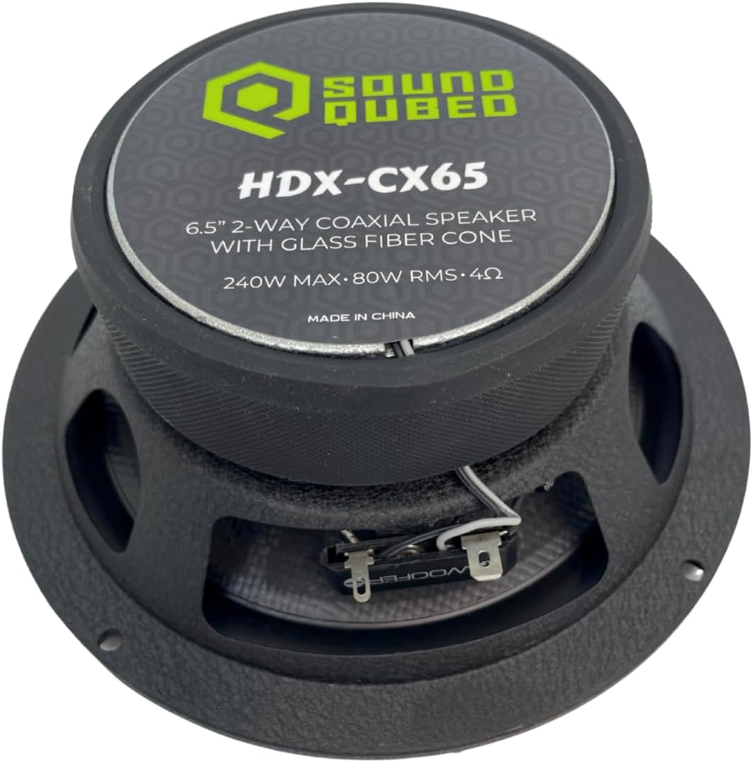 Soundqubed HDX Series Components Speakers, Pair of 6.5” 2-Way Car Audio Speakers, 150 Watts Max Power for Clear, Powerful Sound, Car Door Speaker, Heavy Duty, Grill Included, 50W RMS, Black