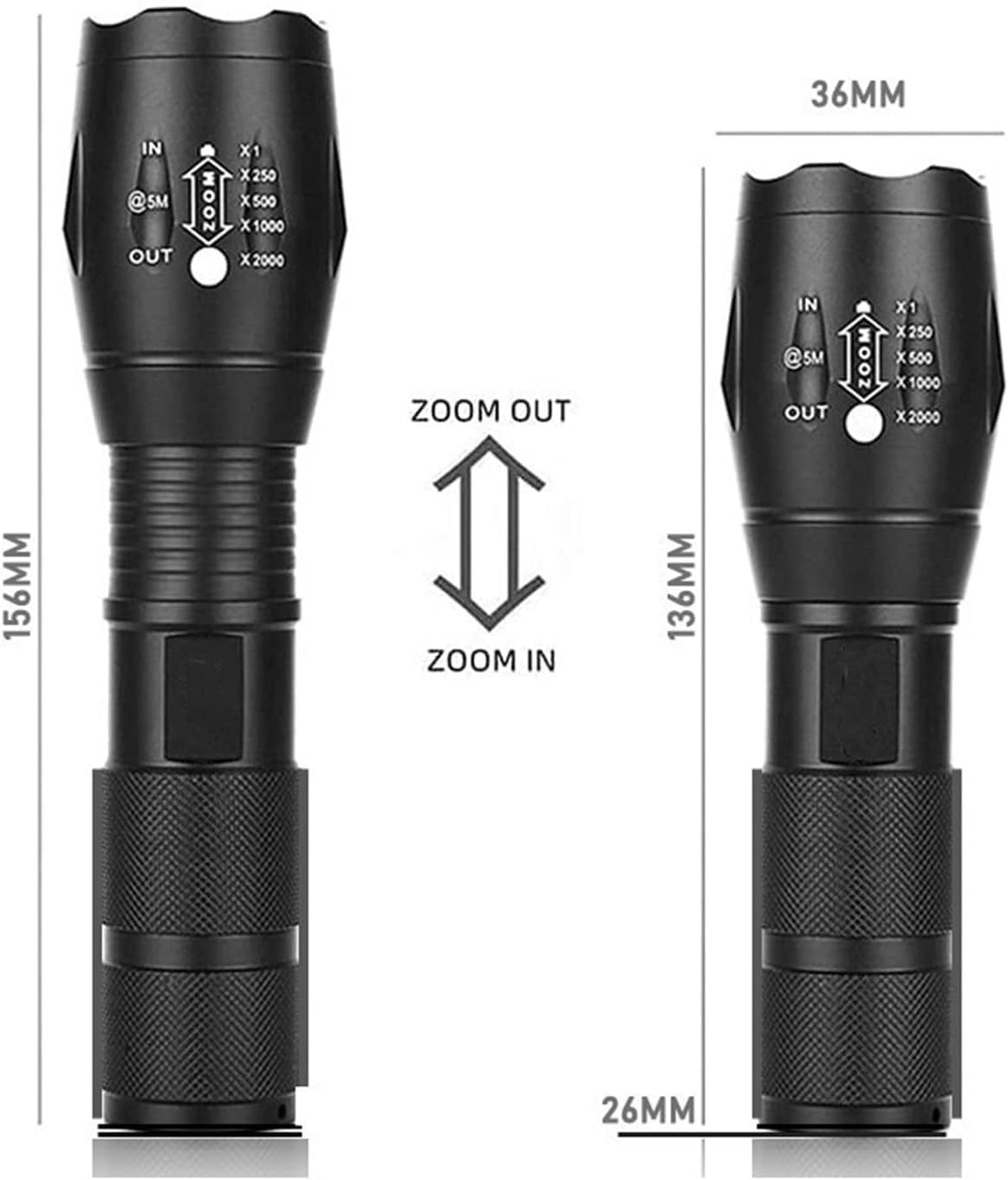 POCKETMAN Faro LED Ricaricabile 1200 MAh - Super Luminoso Con 4 Modalità E Testa Regolabile 90° - Impermeabile E Antiscivolo Per Campeggio, Corsa Notturna, Escursioni - 5