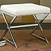 Coaster Home Furnishings Rita X-Cross Square Ottoman White and Chrome