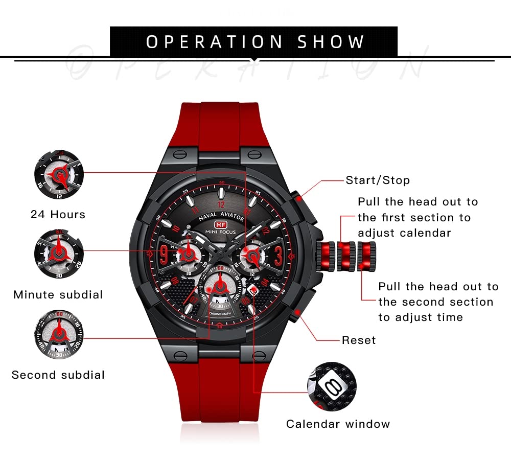 AIMES Reloj para hombre, deportivo, militar, impermeable, cronógrafo, analógico, de cuarzo, cara grande, clásico, elegante, casual, diseñador, negocios, trabajo, regalo elegante para hombres