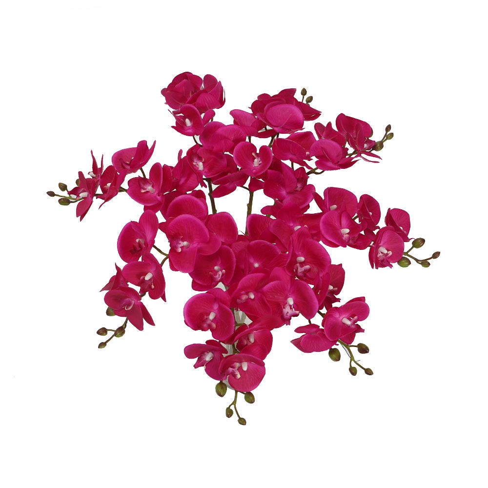 YataiPack of 8 Artificial Orchid Flower, Vibrant & Lifelike Silk Orchids Fake Flowers with Petal & Bud, Fade-Proof, Hypoallergenic & Maintenance-Free Faux Flower Bouquet for Home Office Decor, Beauty