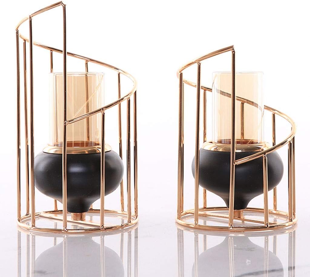 Candelabra 2 Pcs Iron Make Candle Holder Versatile Metal Candle Holder Stand Set Geometric Candle Holder for Birthday Candlelight Dinner Dining Room