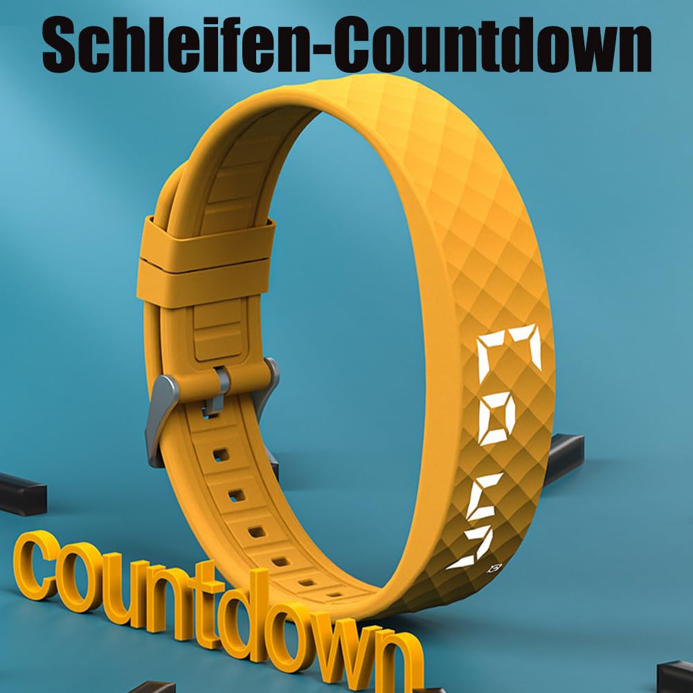 Vibroband Pro Wecker-Lautloses Armband Mit Schlaf Tracker, Multifunktiona Vibrationswecker Armband, Tragbarer Verstellbarem, Wasserdicht, Inklusive Kalorien- Und Schrittzähler (Silbergrau)