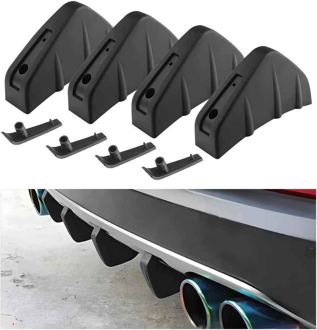 DAWANGHAIJUN 4Pcs Car Rear Bumper Spoiler for Mercedes-Benz GLC Coupe C253 GLC260 300 AMG 2016-2023, Car Mini Spoiler Wing Car Rear Bumper Diffuser Lip Spoiler Anti-Crash Spoiler Shark Fin Spoiler,A