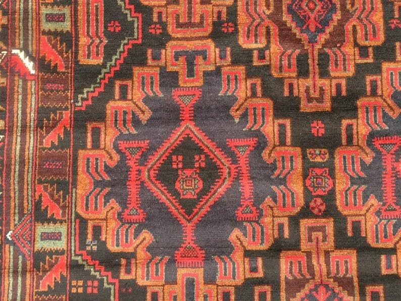 5 x 10 ft Afghan Handwoven Bokhara Wool Area Rug - (300 x 155 cm) Medallion Pattern for Elegant Home Décor