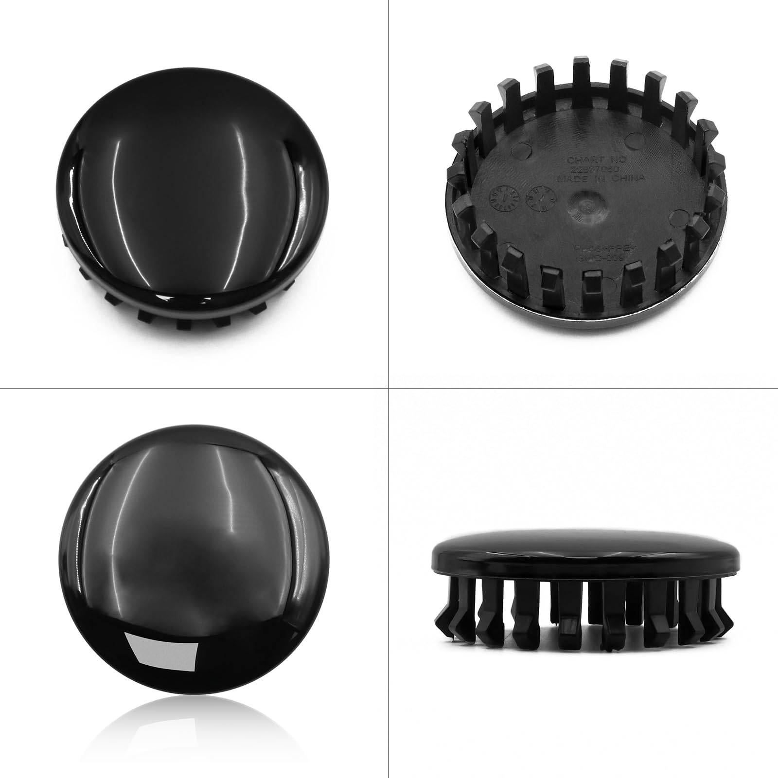 Lot de 4 Cache-Moyeux Enjoliveurs Personnalisés Noir Brillant de 83 mm pour Tahoe Suburban Silverado 1500 Sierra Yukon Denali 2014-2020 22837060