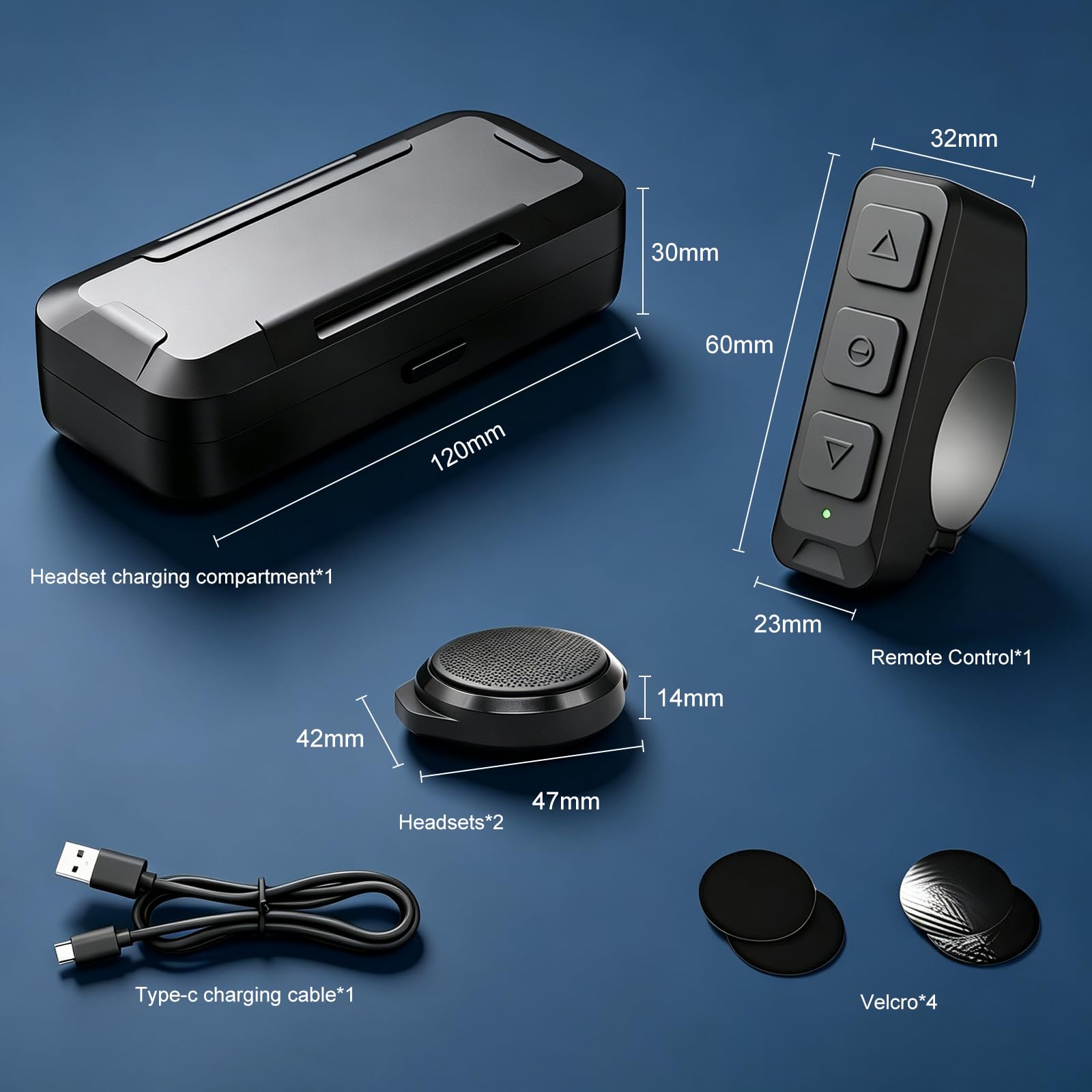 Cuffie Bluetooth per Casco da Moto con Telecomando Custodia di Ricarica