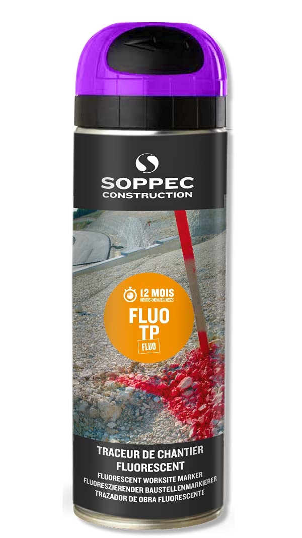 Soppec Fluorescent Violet TP Temporary Marking Spray Paint Construction Survey