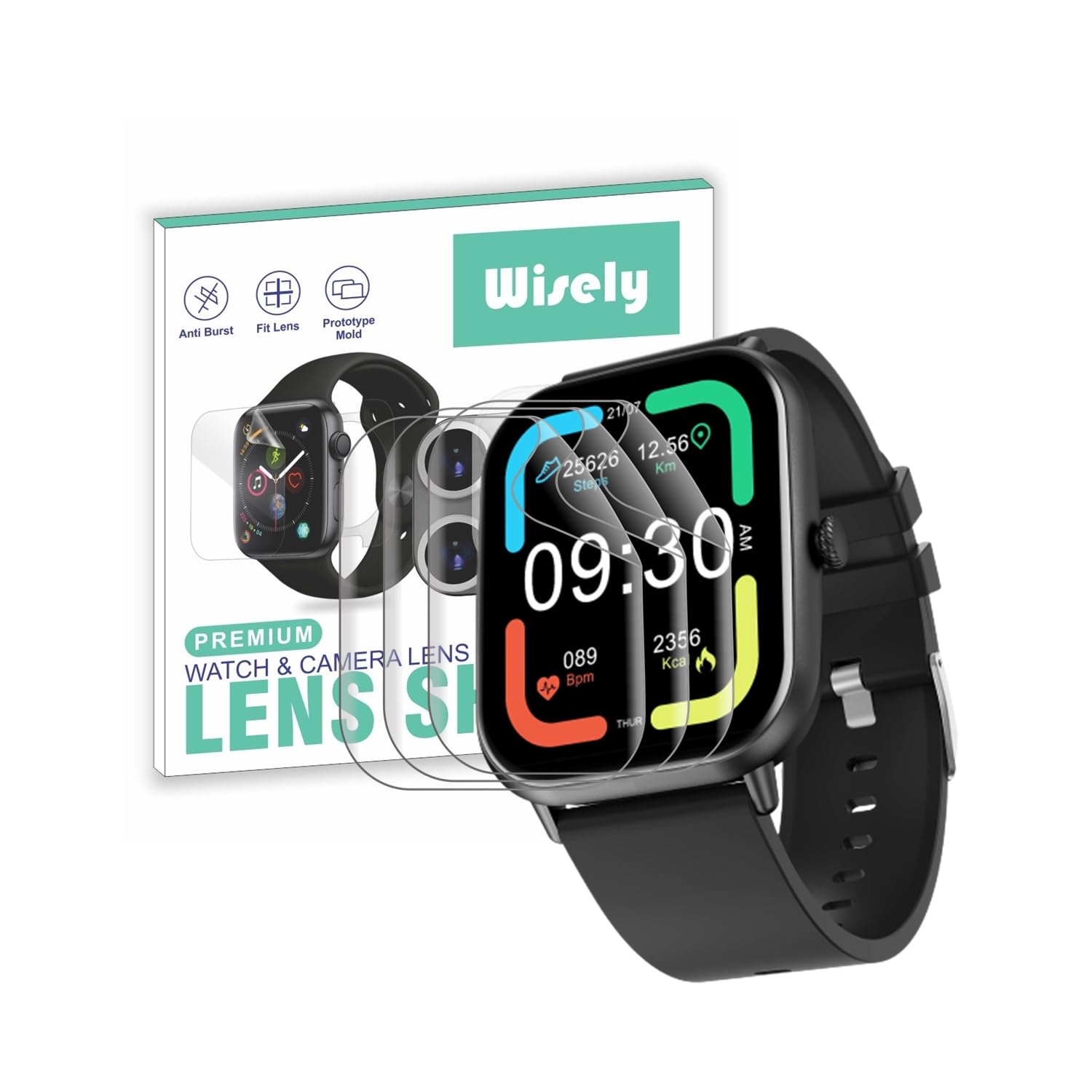 Wisely |3pcs| Screen Guard Protector For Fire Boltt Ninja Call Pro Max Smartwatch |2.01"| Bubble Free, Easy installation kit, HD Clear, Full Cover (B0C9QPWWZN) Amazon Price History, Amazon Price Tracker