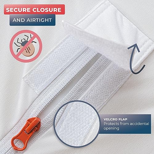 WRAPPYBAG Bed Bugs Mattress Protector - Mattress Cover - Zipped Mattress Protector - Waterproof - Cotton Surface - Double Size - Image 4