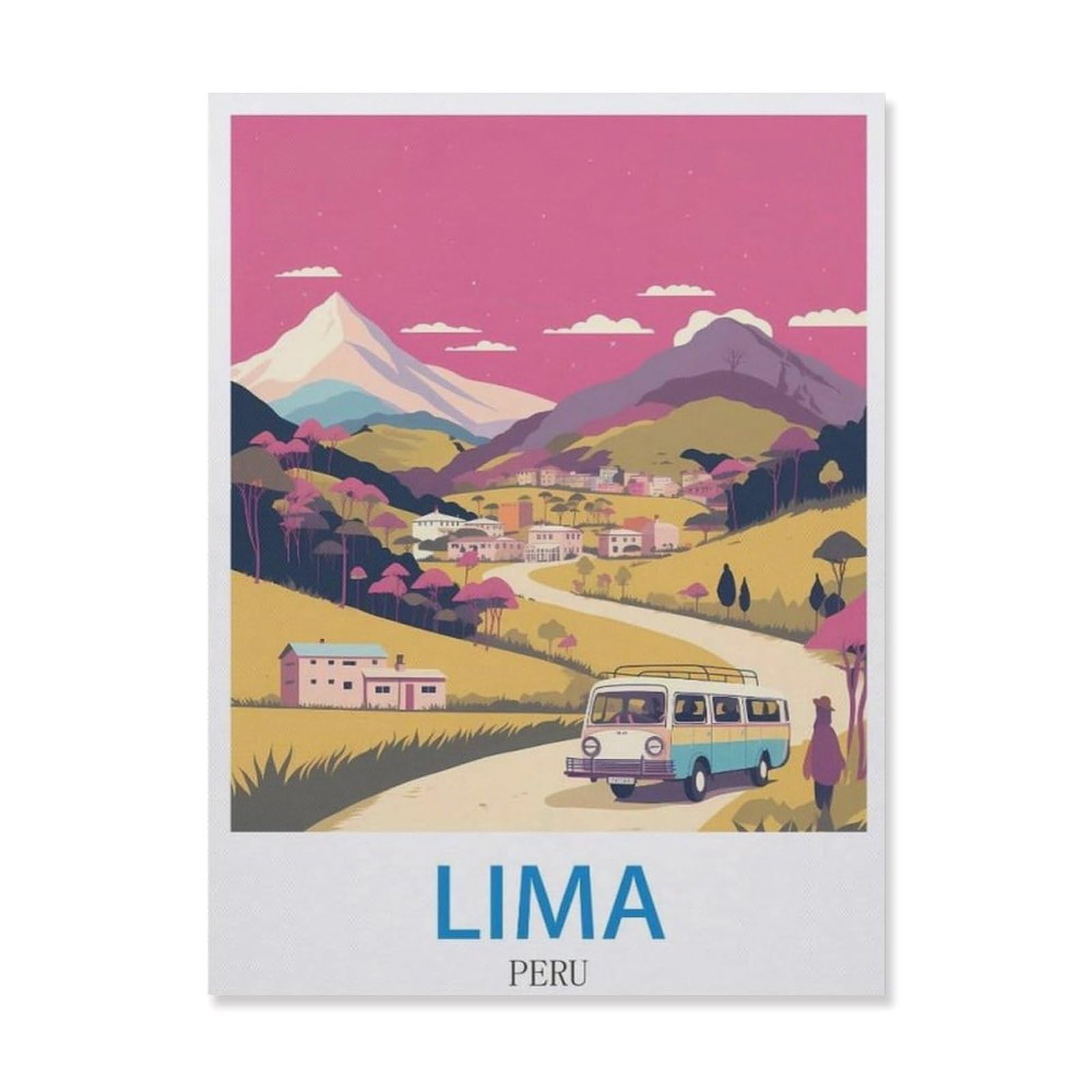Funny Metal Tin Sign Wall Decor，Lima Peru(30x40cm）