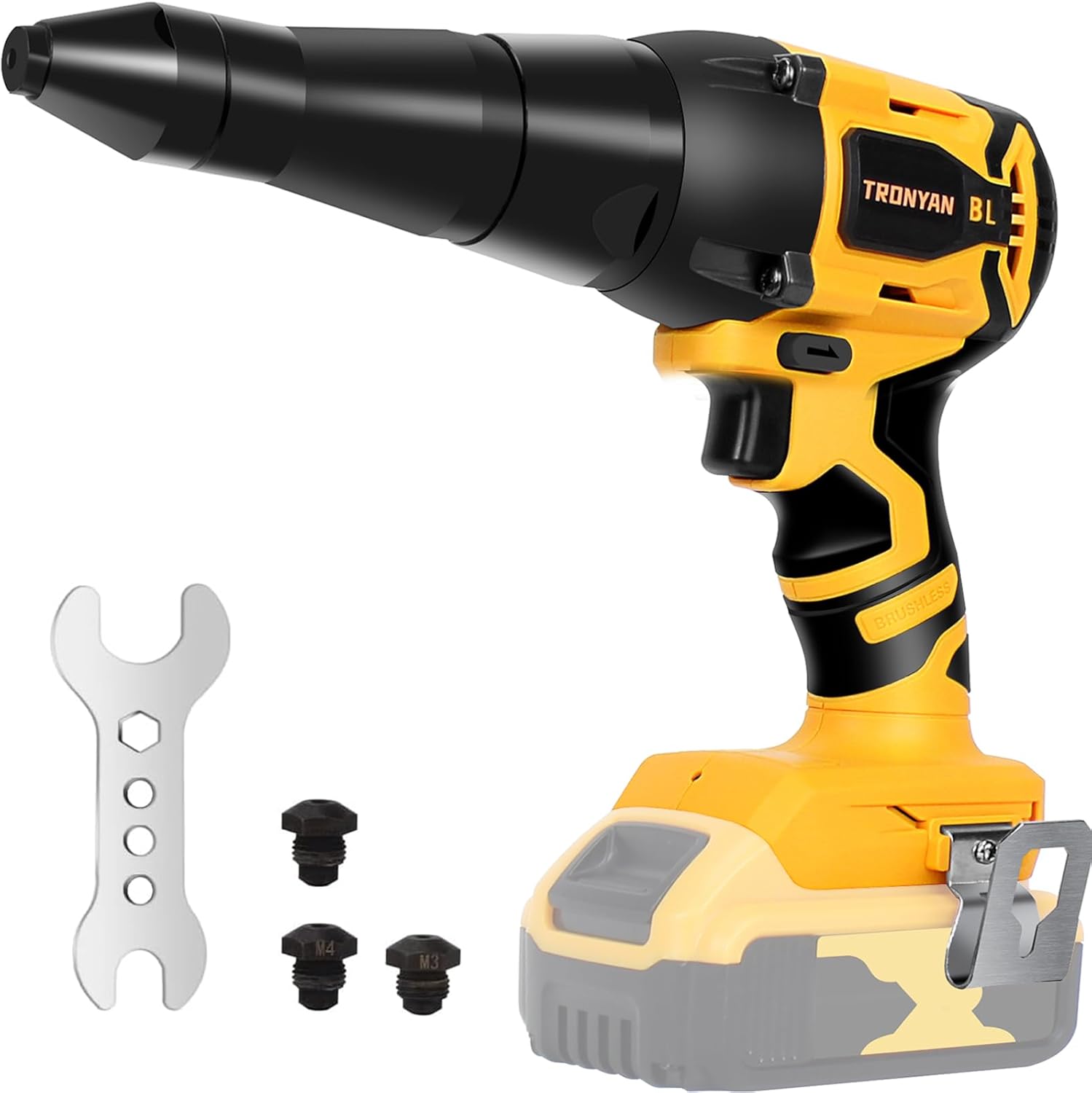 Electric Rivet Tool, Cordless Brushless Rivet Gun for 1/8", 5/32", 3/16" Rivets, Compatible with DeWalt 20V Max Battery (Bare Tool)