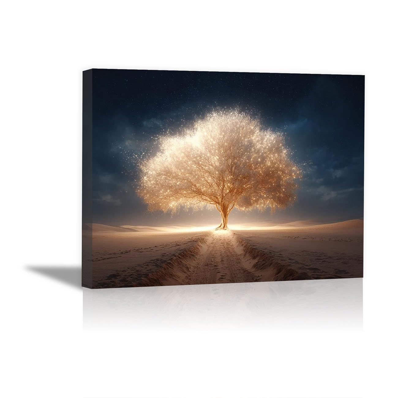 TODOAA Cuadro Arbol Abstracto Lienzo Nórdico Cuadros Obra de arte de árbol abstracto Decoracion Salon Lienzo, Dormitorios Para Comedor Oficina Pasillo Cocina Y Baño（Oro 85-50x70cm Enmarcado