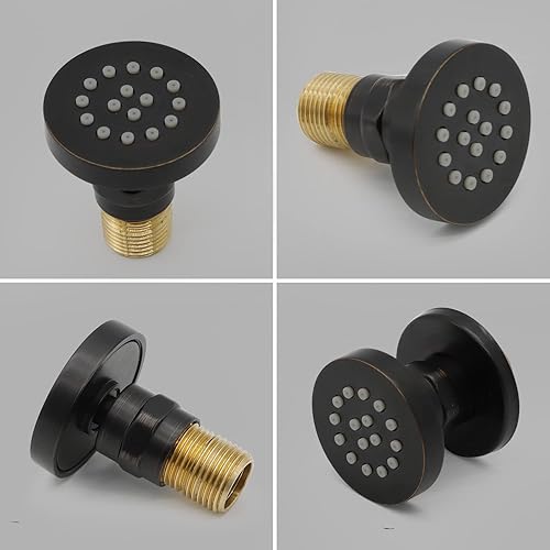 Miniatura 120 de HOMEDEC - Paquete de 6 chorros redondos de latón cepillado para masajes cuadrados de 2 pulgadas