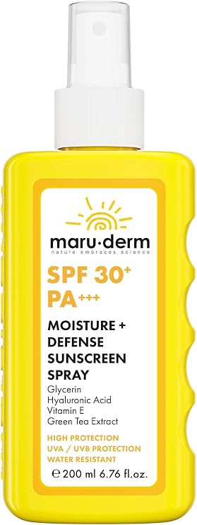 Maru.Derm SPF 30+ Nemlendirici + Koruyucu Güneş Kremi Spreyi 200 ml