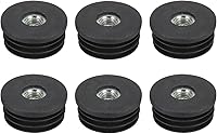 Vista 15 de Uxcell 4 piezas de insertos roscados M8 para tubo redondo de 0.748 in/0.75 pulgadas, insertos de plástico negro para tapas de extremos de silla