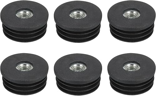 uxcell 6 piezas de insertos para tubos redondos con rosca M8, para tubo redondo de 1.260 in1.26 pulgadas, enchufe redondo de plástico negro con