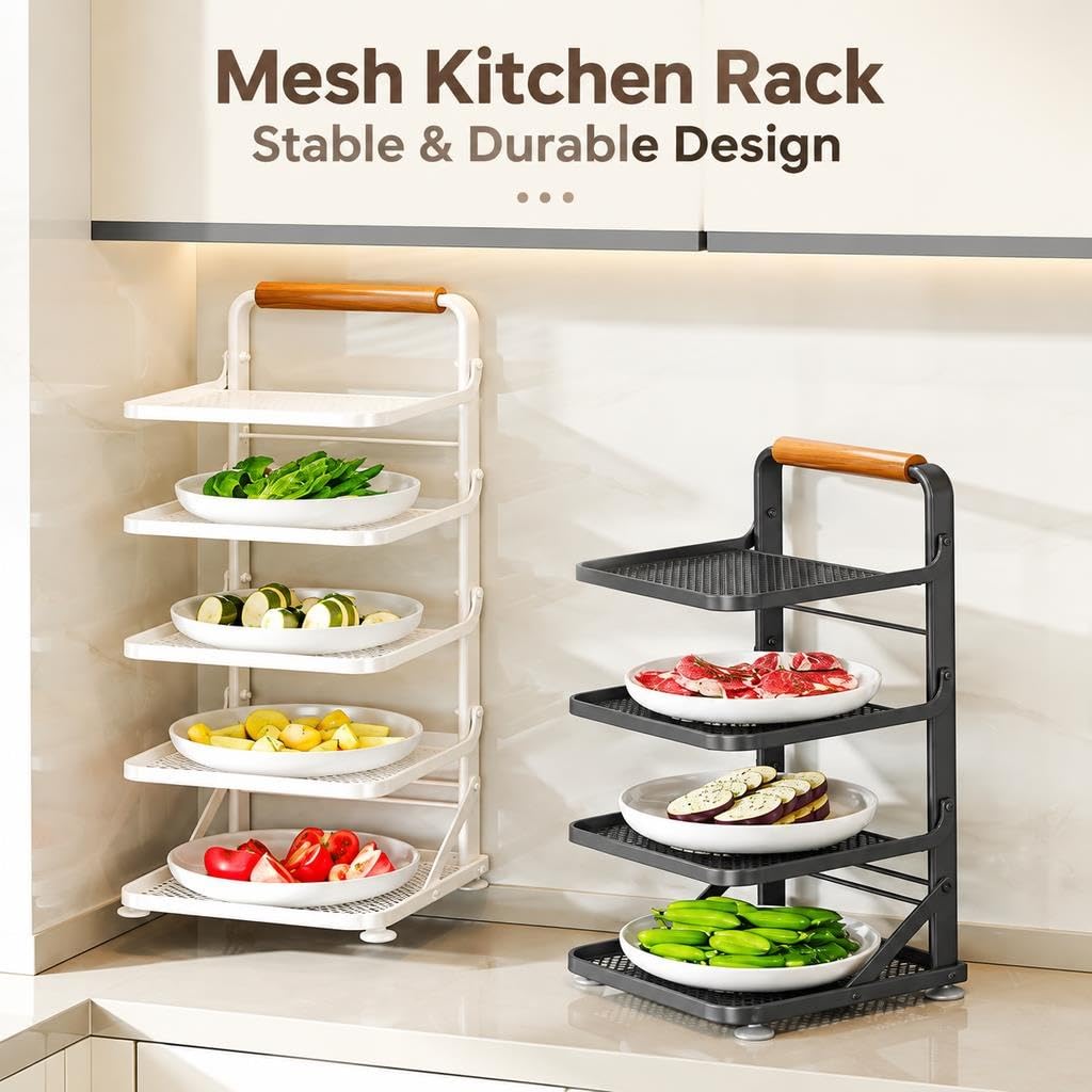 Étagère de Cuisine, Organisateur Pliable en Maille pour Plan de Travail