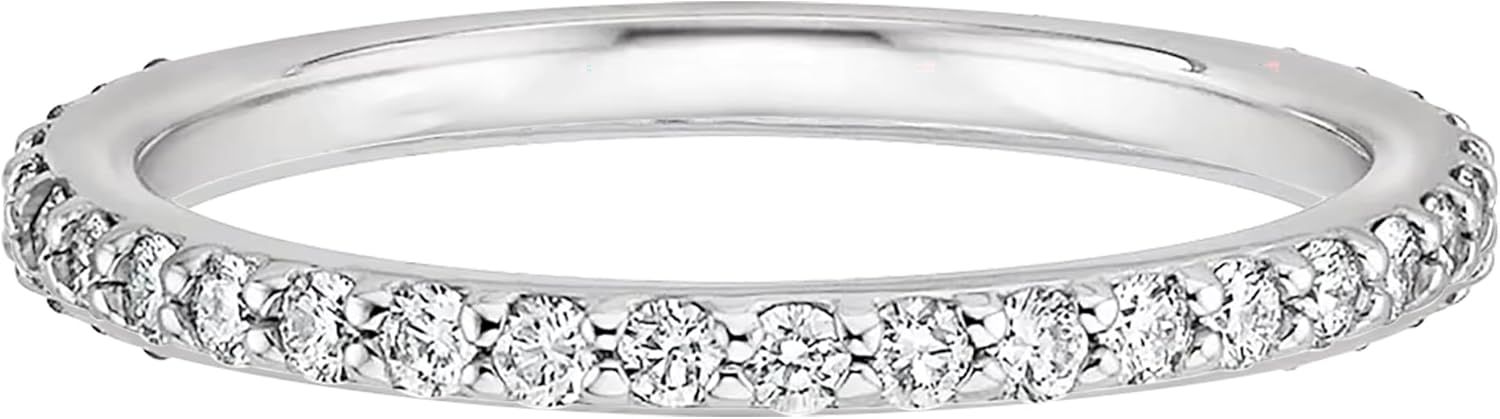 Dazzlingrock Collection GRA Certified D Color VVS1 Round Moissanite Eternal Shine Wedding Band for Women in 925 Sterling Silver