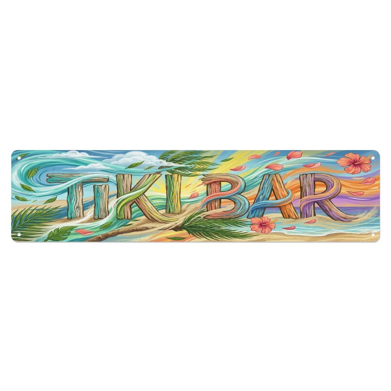 Tiki Bar Outdoor Garden Decor Tropical Beach Bar Seawind Metal Tin Sign