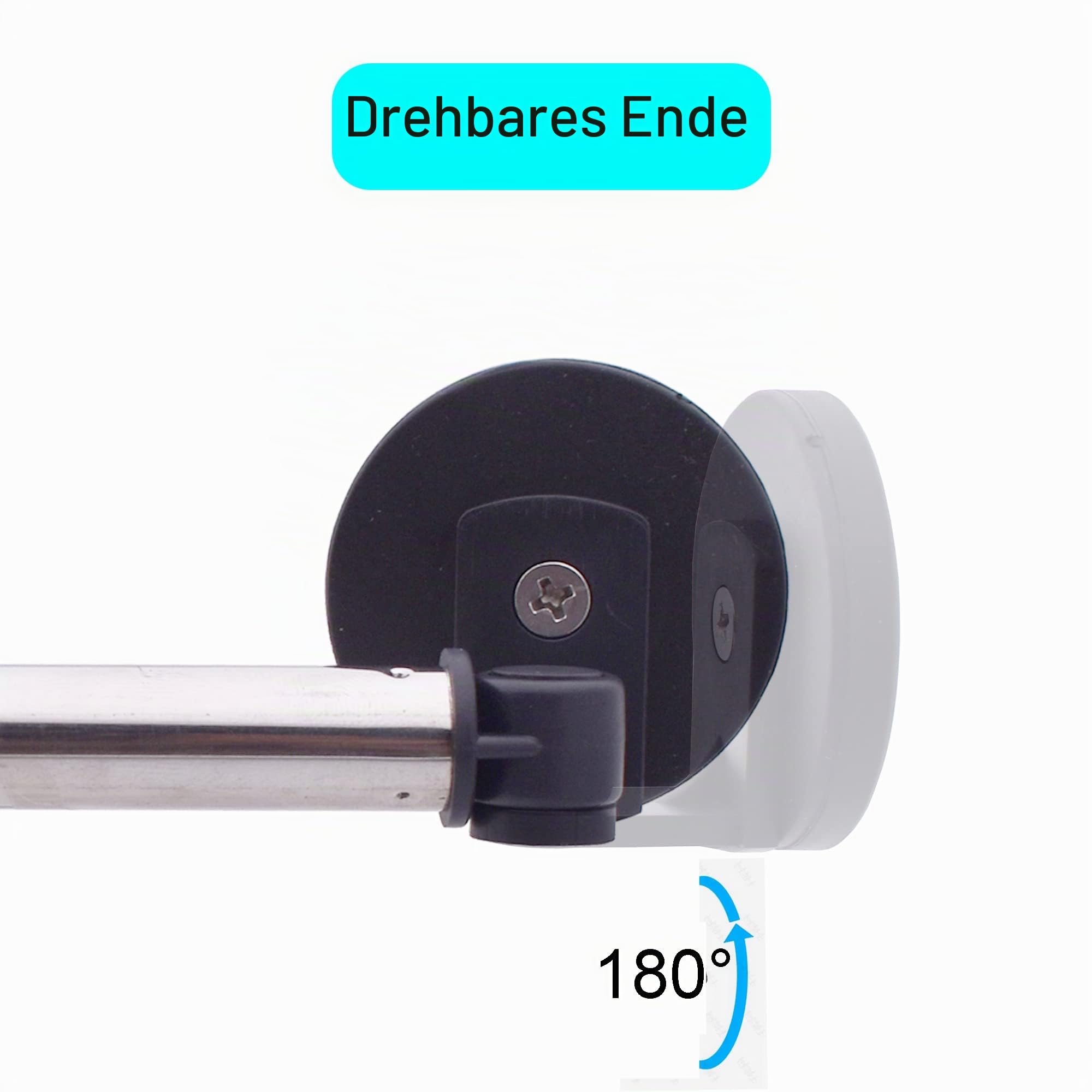 YYST Magnetische Gardinenstange für Metalltüren, magnetische Fenster-Café-Vorhangstange, französische Tür, Vorhangstange, magnetische Schärpenstange, 8 Clips, Typ A, 99,1 cm, Schwarz