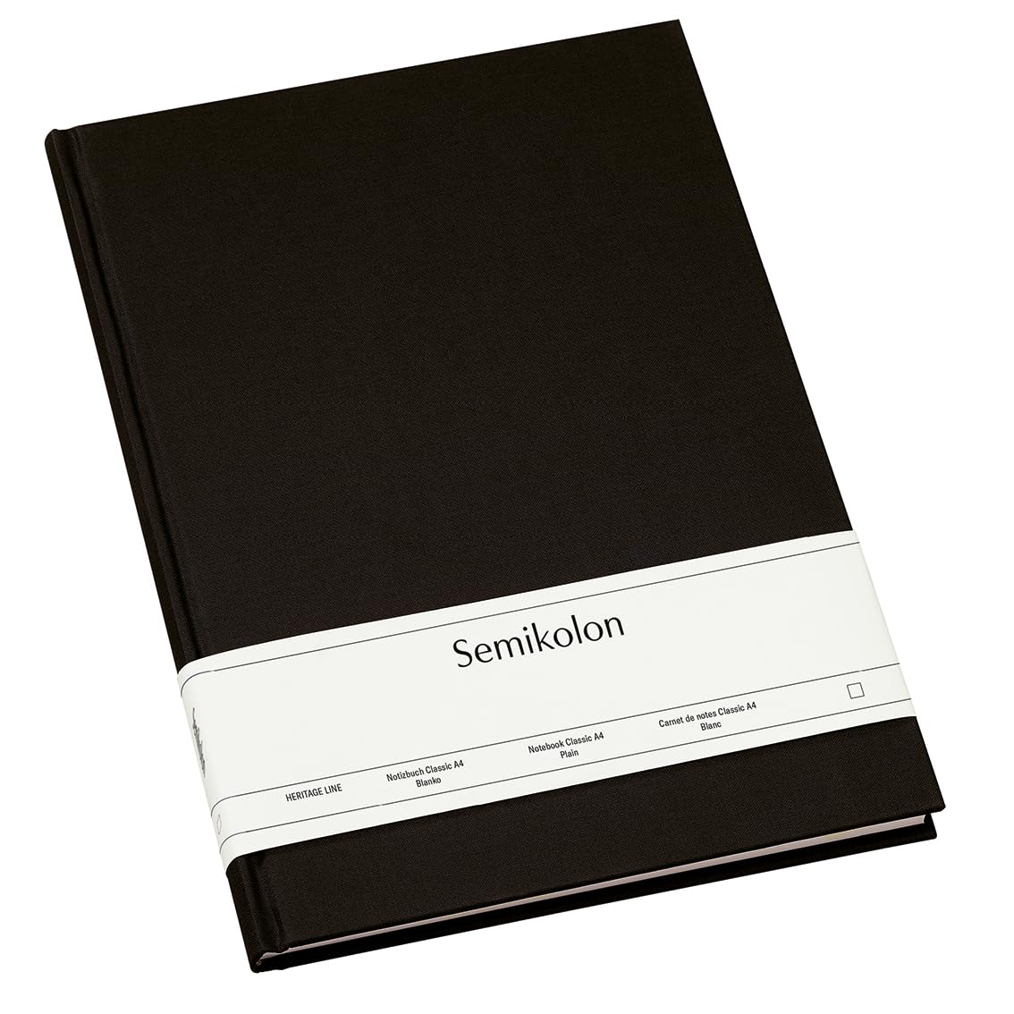 Semikolon 351236 Notizbuch Classic A4 blanko - 176 Seiten, cremeweißes Papier - Lesezeichen - black schwarz