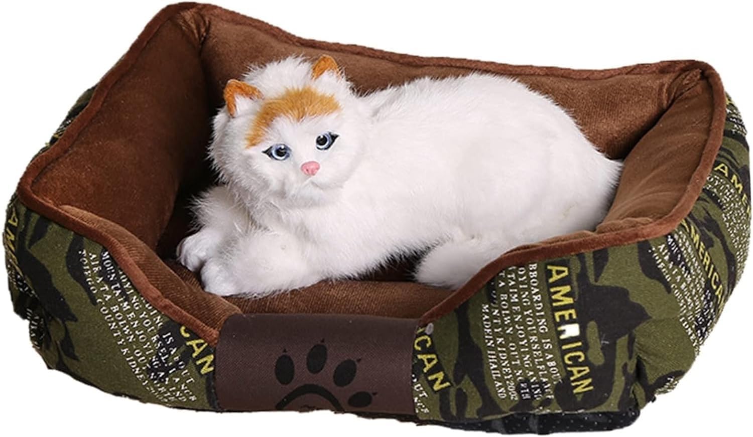 Pet Bed Rectangle Dog Bed Cat Bed Mat Non-Slip Bottom Puppy Pet Nest Cushion Calming Dogs Fits Small to Medium Dogs(Large)