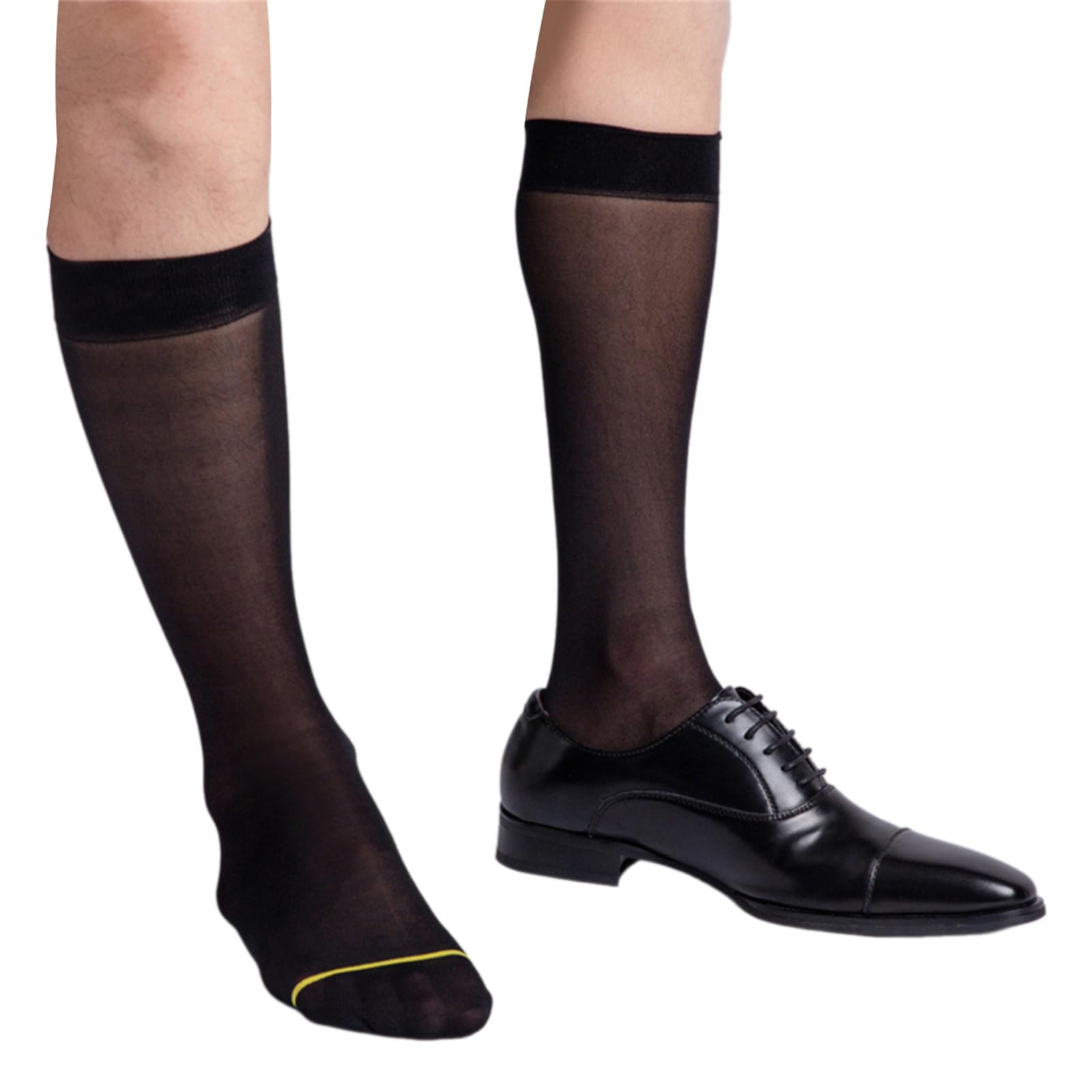 Calcetines Largos De Vestir Para Hombre - Sobre La Pantorrilla - Nailon Elástico - Colores Varios - Regalo Práctico